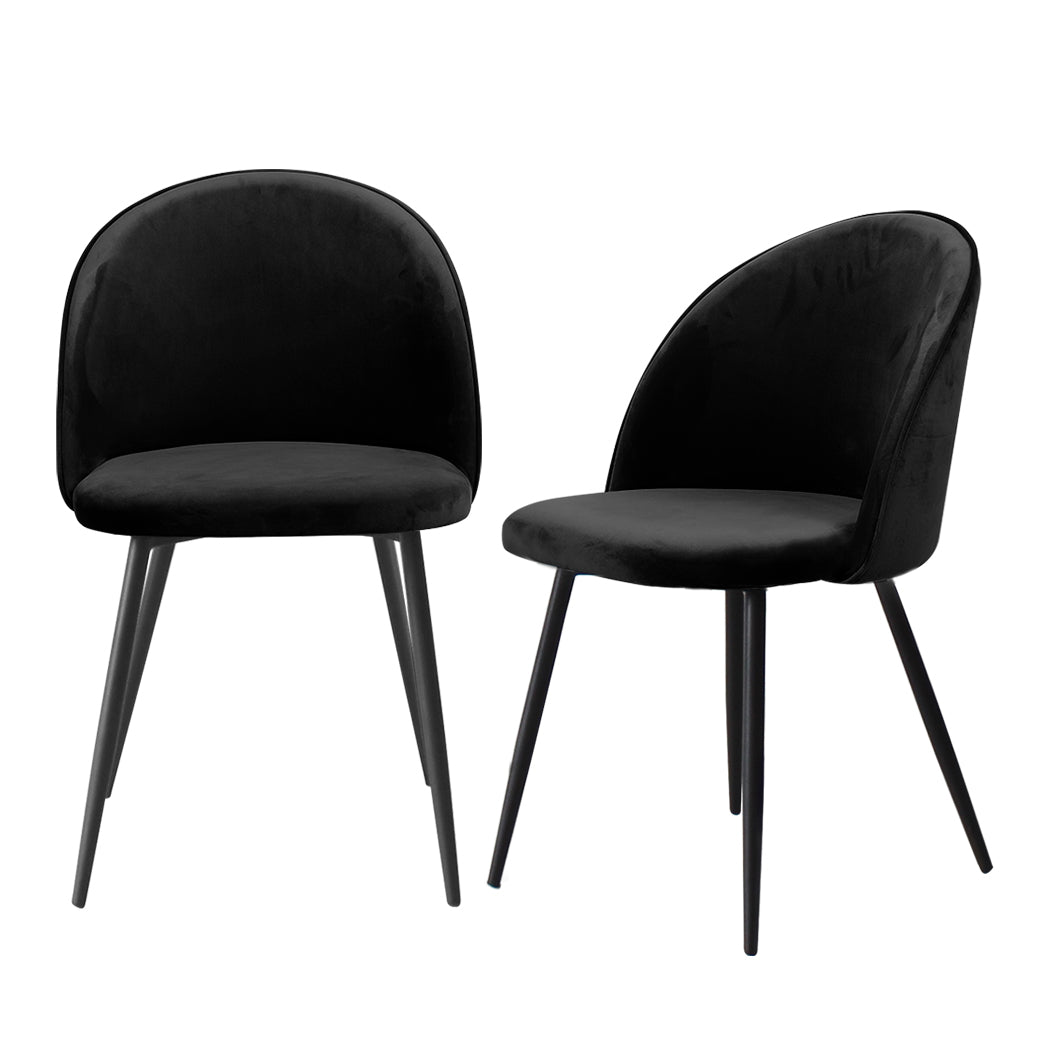 Levede 2x Dining Chairs Kitchen Cafe Black-2065254608330166272