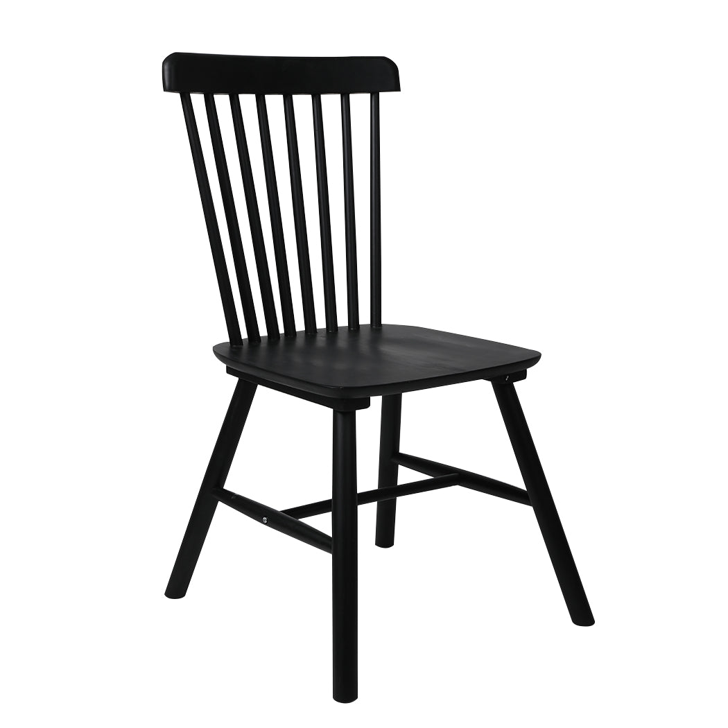 Levede 2x Dining Chairs Kitchen Winsor Black-2065254607969456128