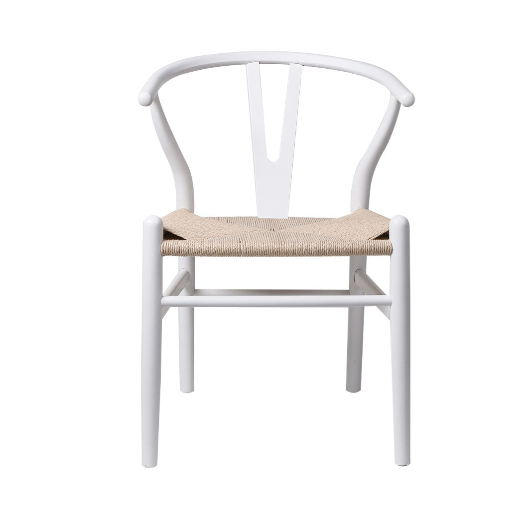 Levede 2x Dining Chairs Wooden Hans White-2065254609450045441