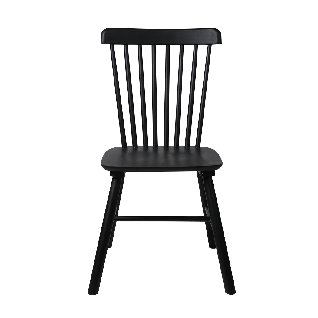 Levede 2x Dining Chairs Kitchen Winsor Black-2065254607969456129