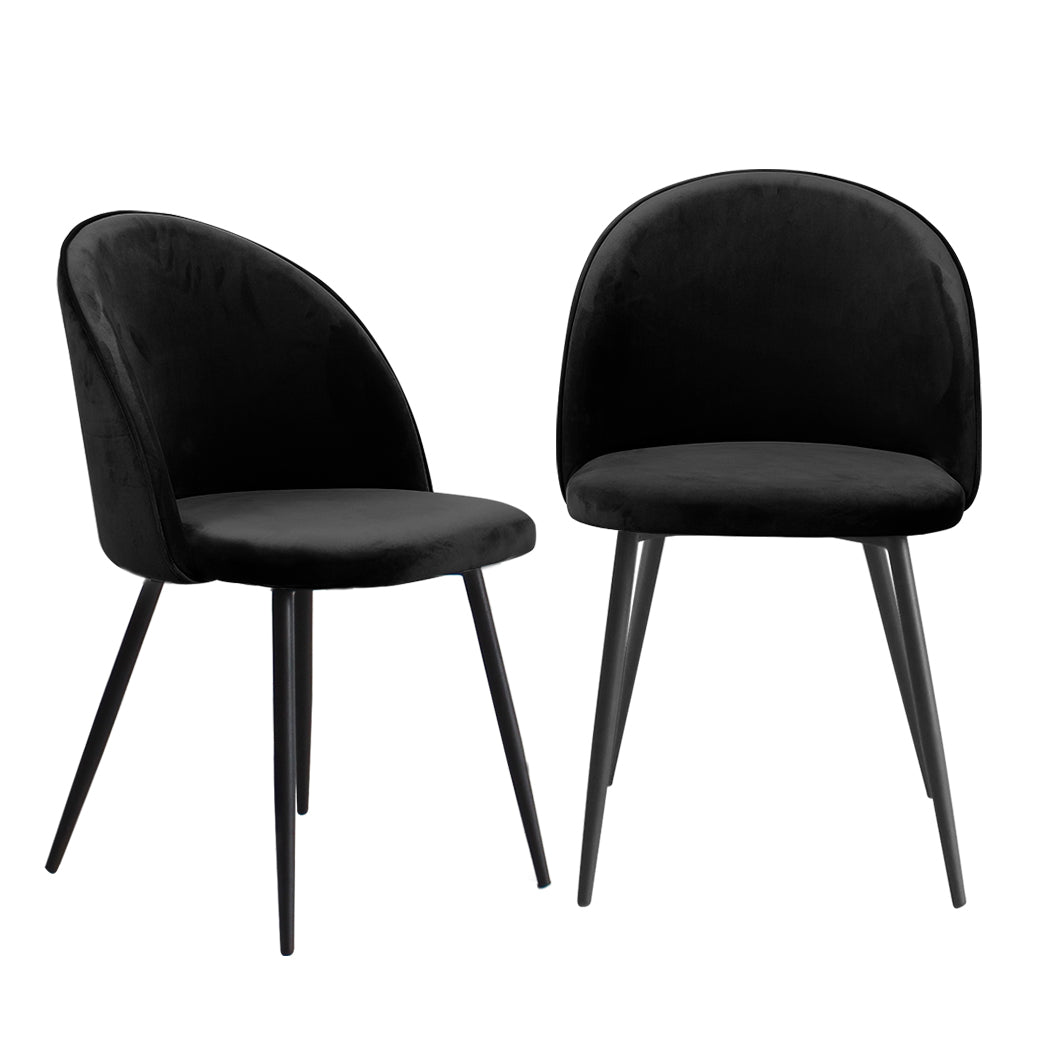 Levede 2x Dining Chairs Kitchen Cafe Black-2065254608330166273