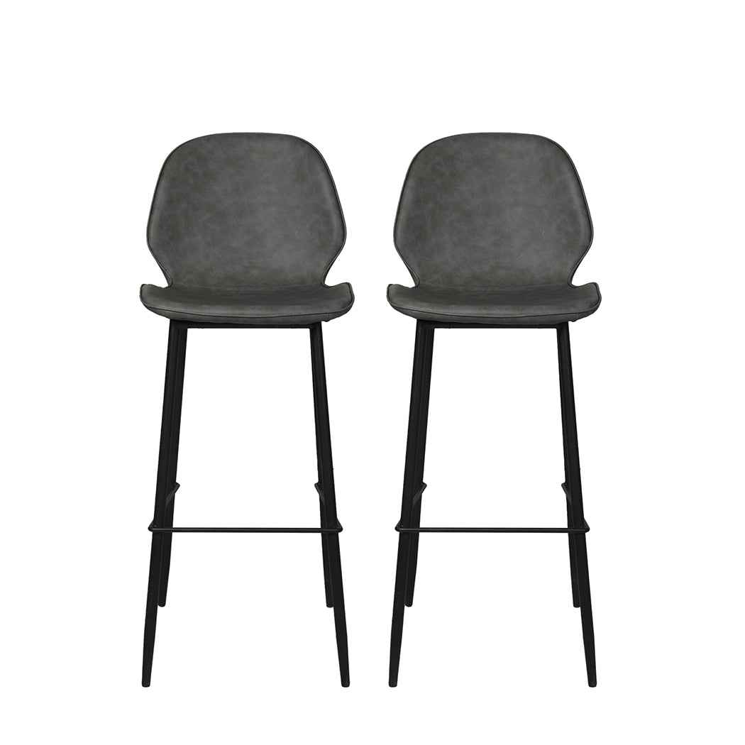Levede 2x Bar Stool Barstools Counter Grey-2065254616609722369