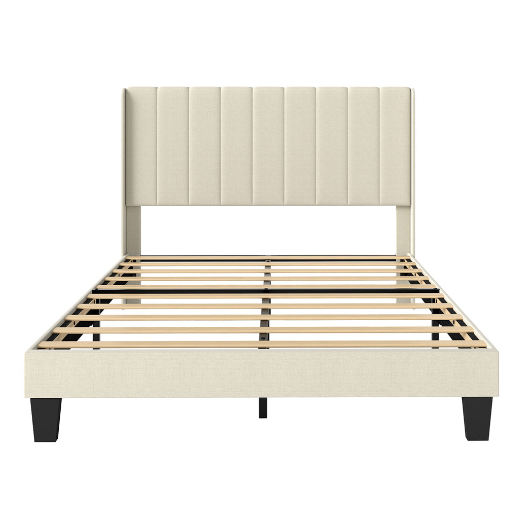 Levede Metal Wooden Bed Frame Queen Panel Plush Upholstered Mattress Platform-2065254298677284865