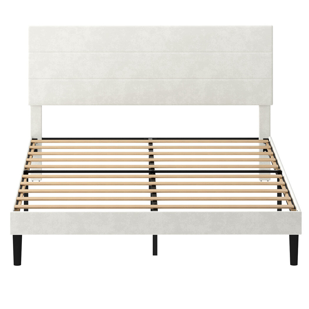 Levede Queen Bed Frame Upholstered Adjustable Headboard Platform Mattress Base-2065254299683917825