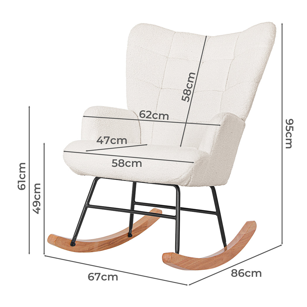 Levede Fleece Rocking Chair-2065254414955974658