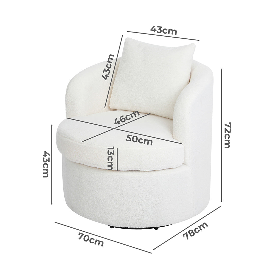Levede Fleece Swivel Chair-2065254415488651266