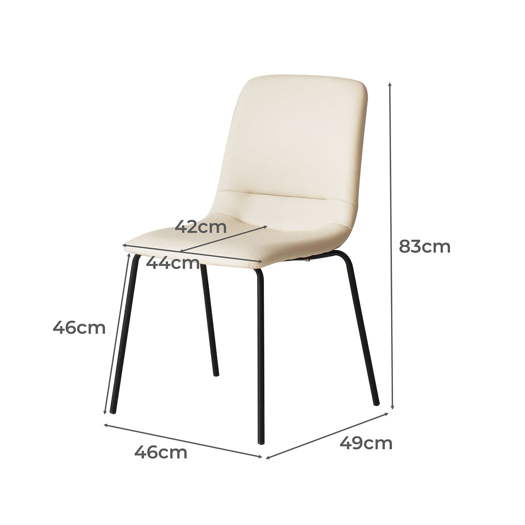 Levede Stackable Dining Chairs Kitchen Beige-2065254614399324162