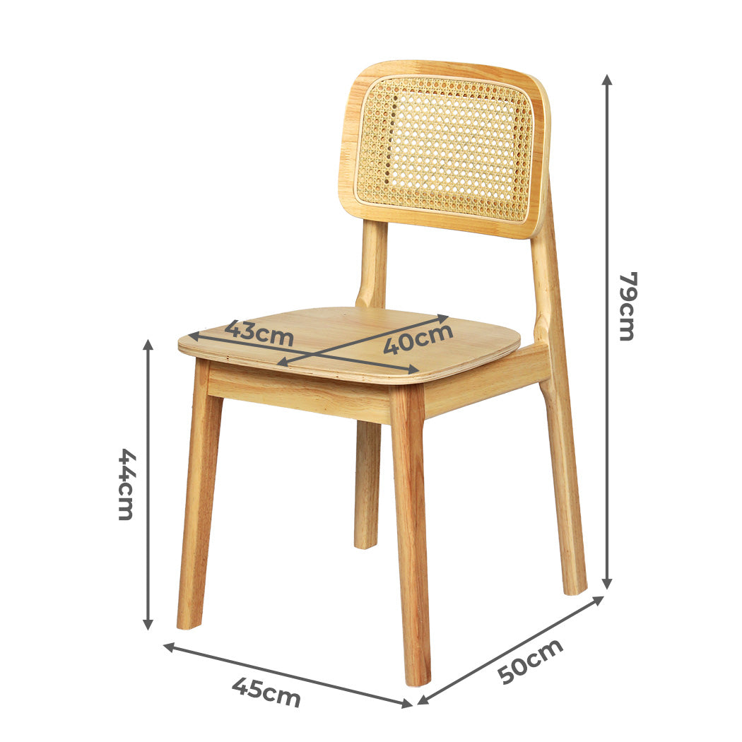Levede 2x Rattan Dining Chair Wooden Kitchen Chair-1910112274102751234