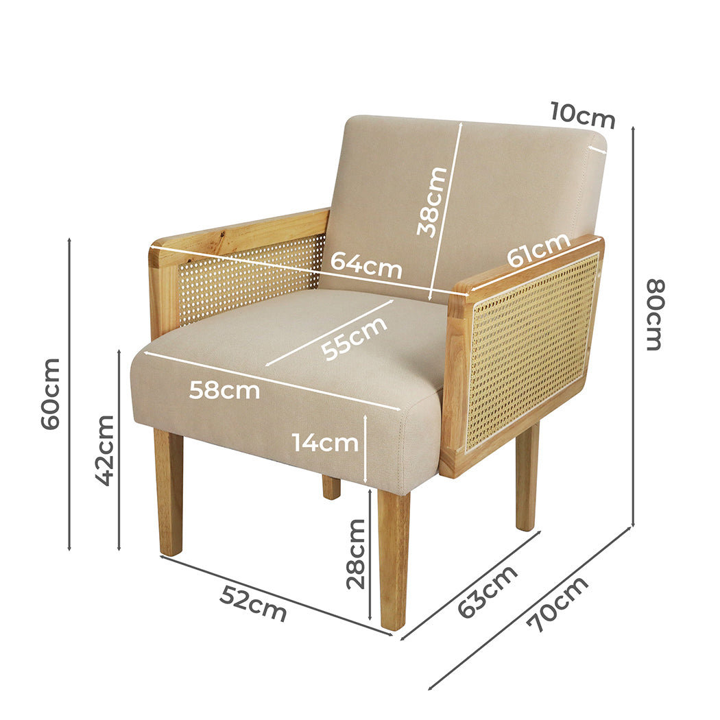 Levede Rattan Lounge Armchair-2065254401299320834