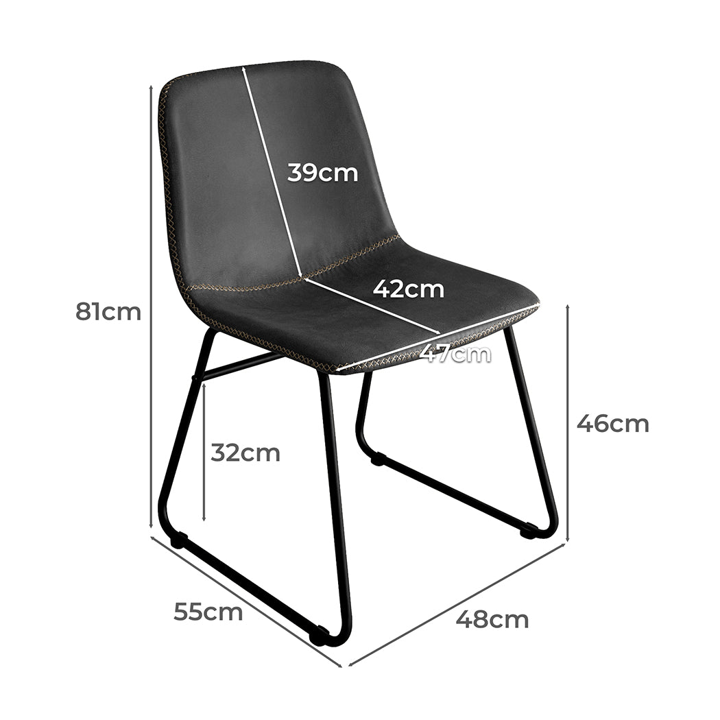 Levede 2x Dining Chairs Kitchen Table Black-2065254617742184450