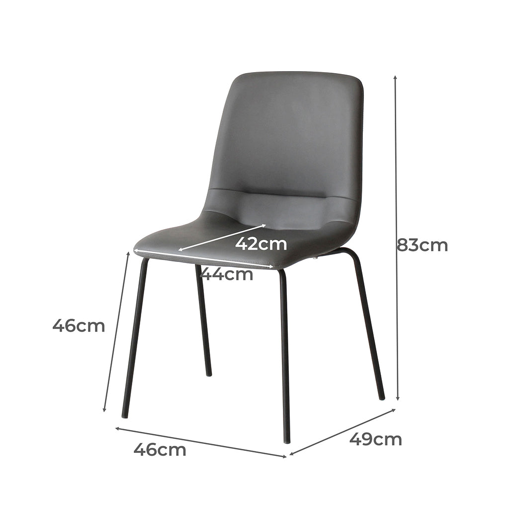 Levede Stackable Dining Chairs Kitchen Grey-2065254614567096322