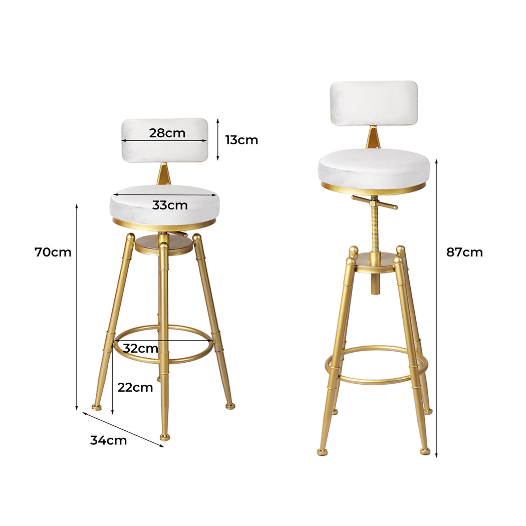 Levede 4x Bar Stools Swivel Kitchen Bar Chair White-2065254250971271170