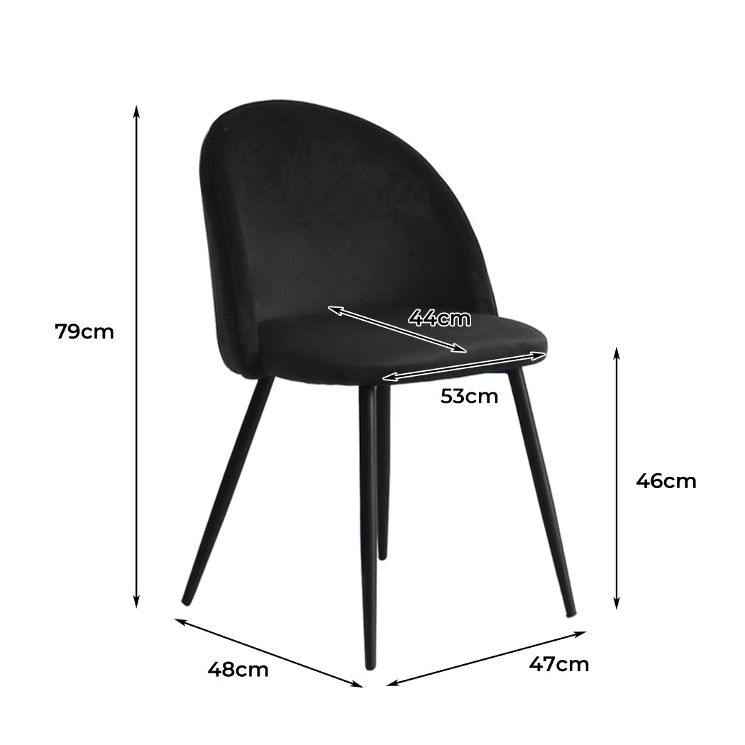 Levede 2x Dining Chairs Kitchen Cafe Black-2065254608330166274