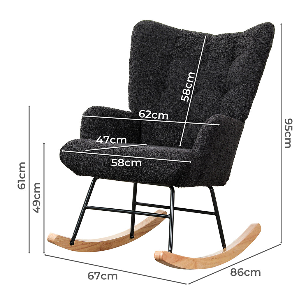 Levede Fleece Rocking Chair-2065254415224410114