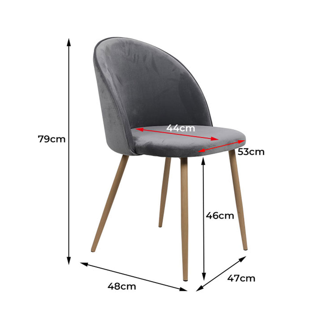 Levede 2x Dining Chairs Seat French Grey-2065254608523104258