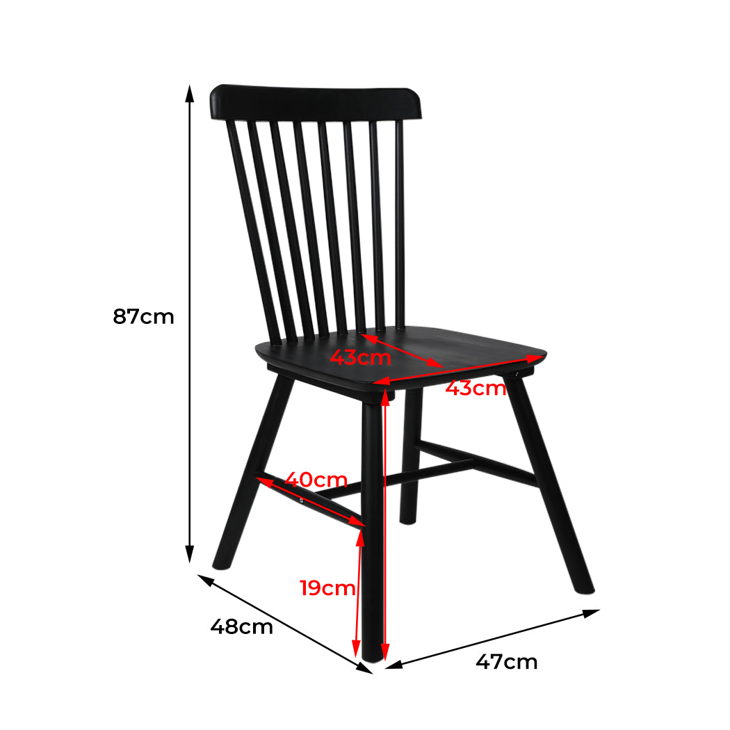 Levede 2x Dining Chairs Kitchen Winsor Black-2065254607969456130