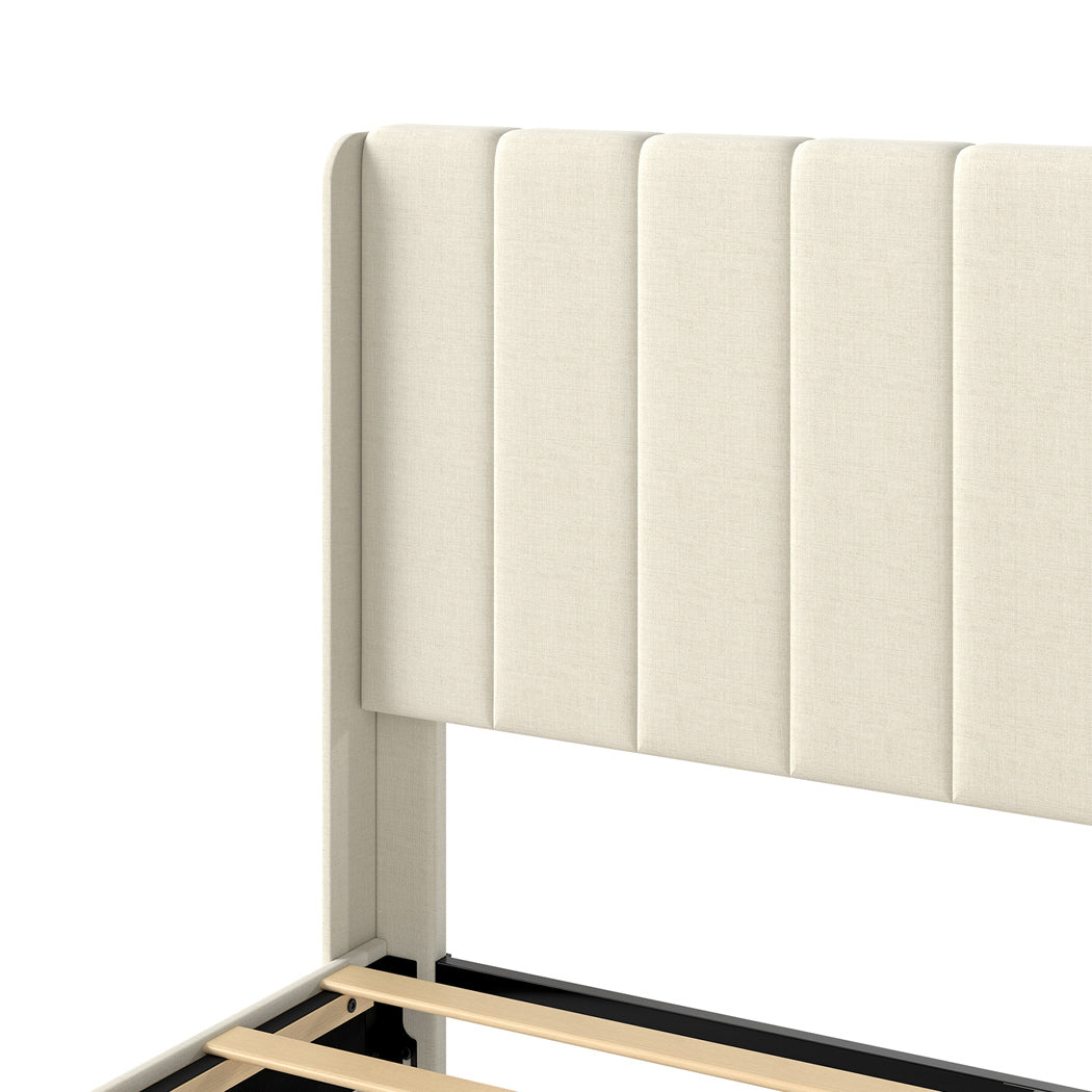 Levede Metal Wooden Bed Frame Queen Panel Plush Upholstered Mattress Platform-2065254298677284867