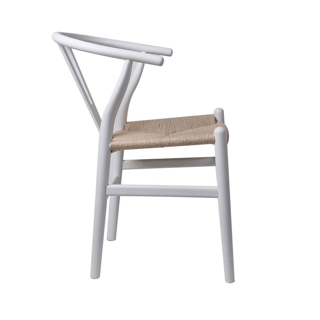 Levede 2x Dining Chairs Wooden Hans White-2065254609450045443