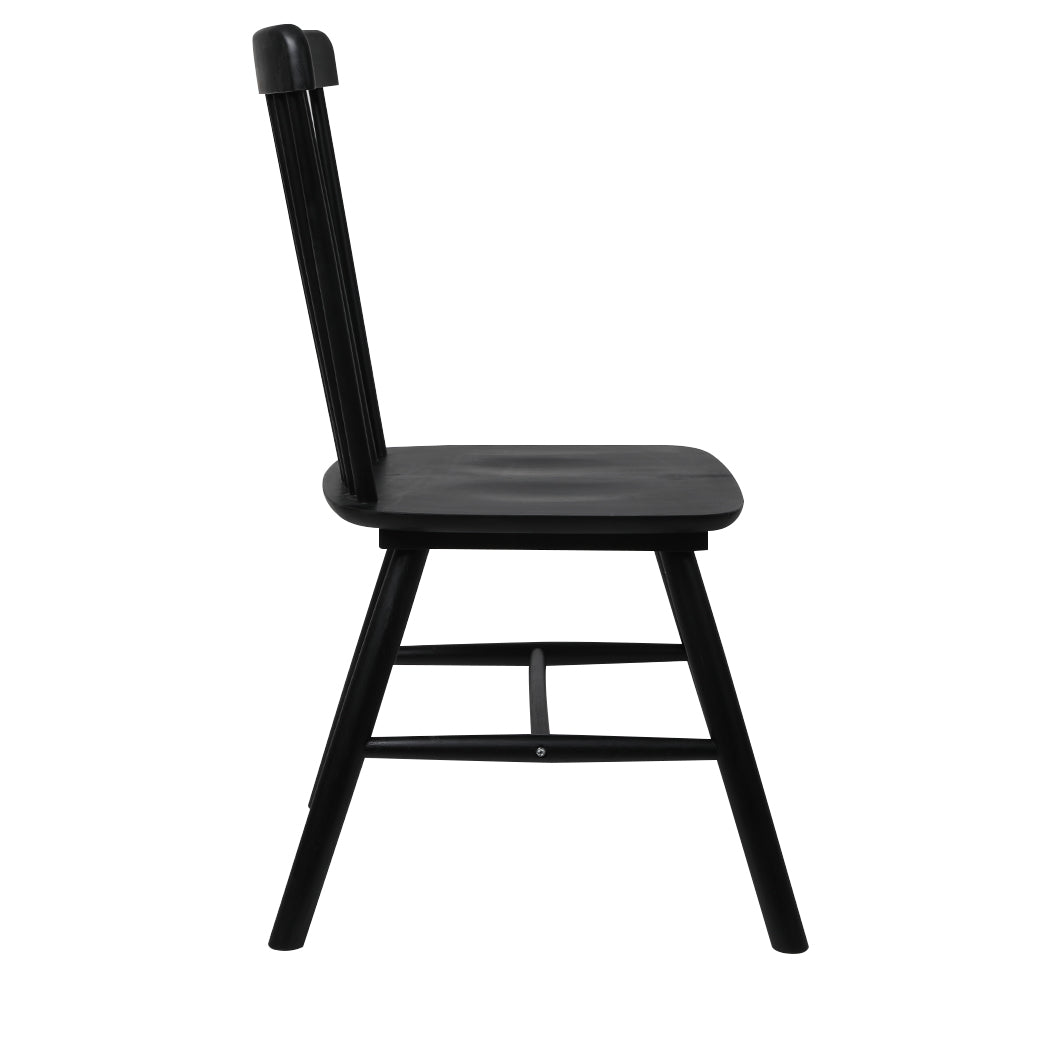 Levede 2x Dining Chairs Kitchen Winsor Black-2065254607969456131