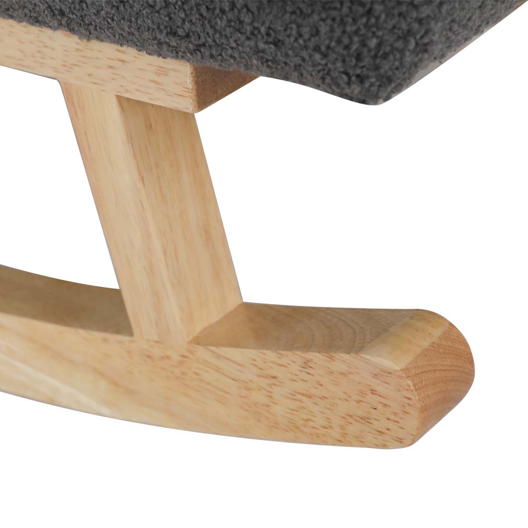 Levede Fleece Rocking Chair with footstool-1910112232834994179