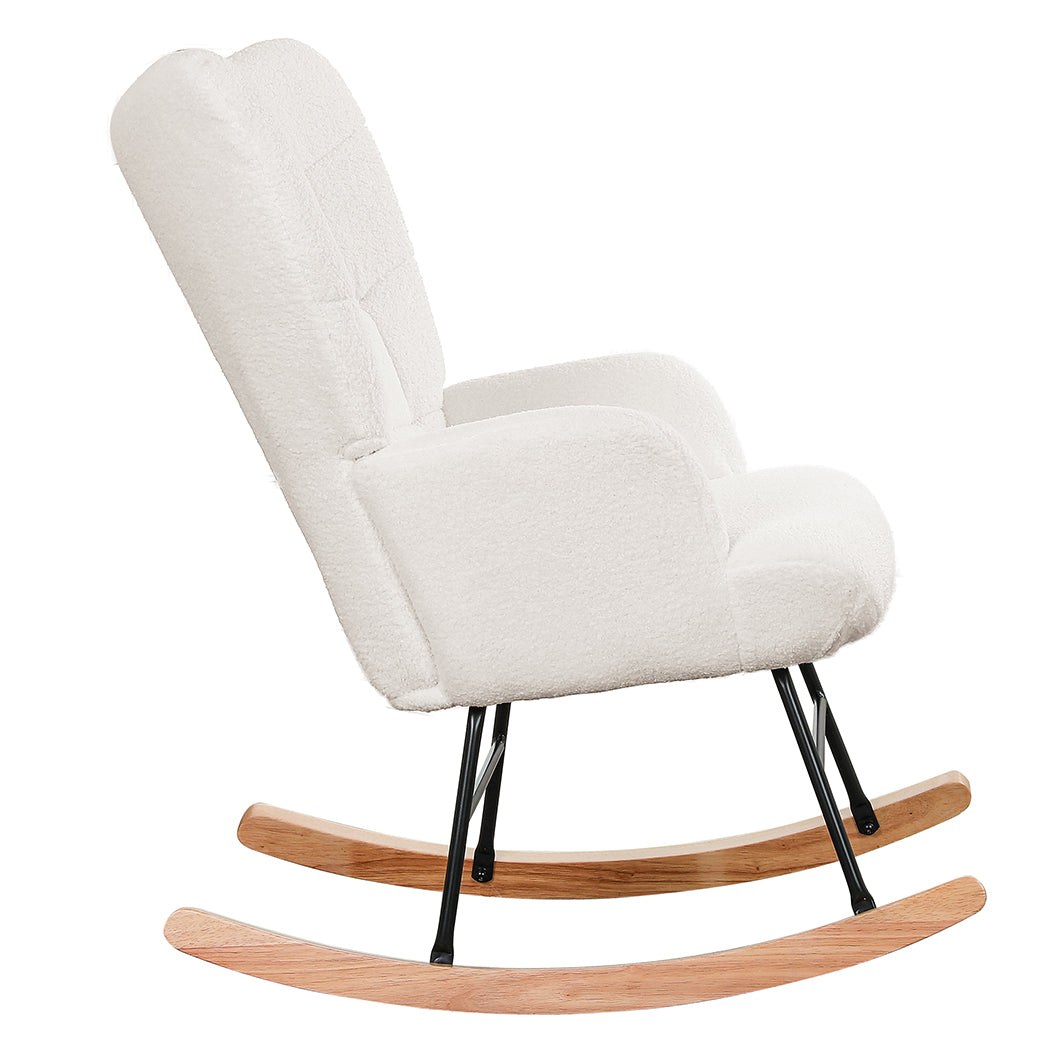 Levede Fleece Rocking Chair-2065254414955974659
