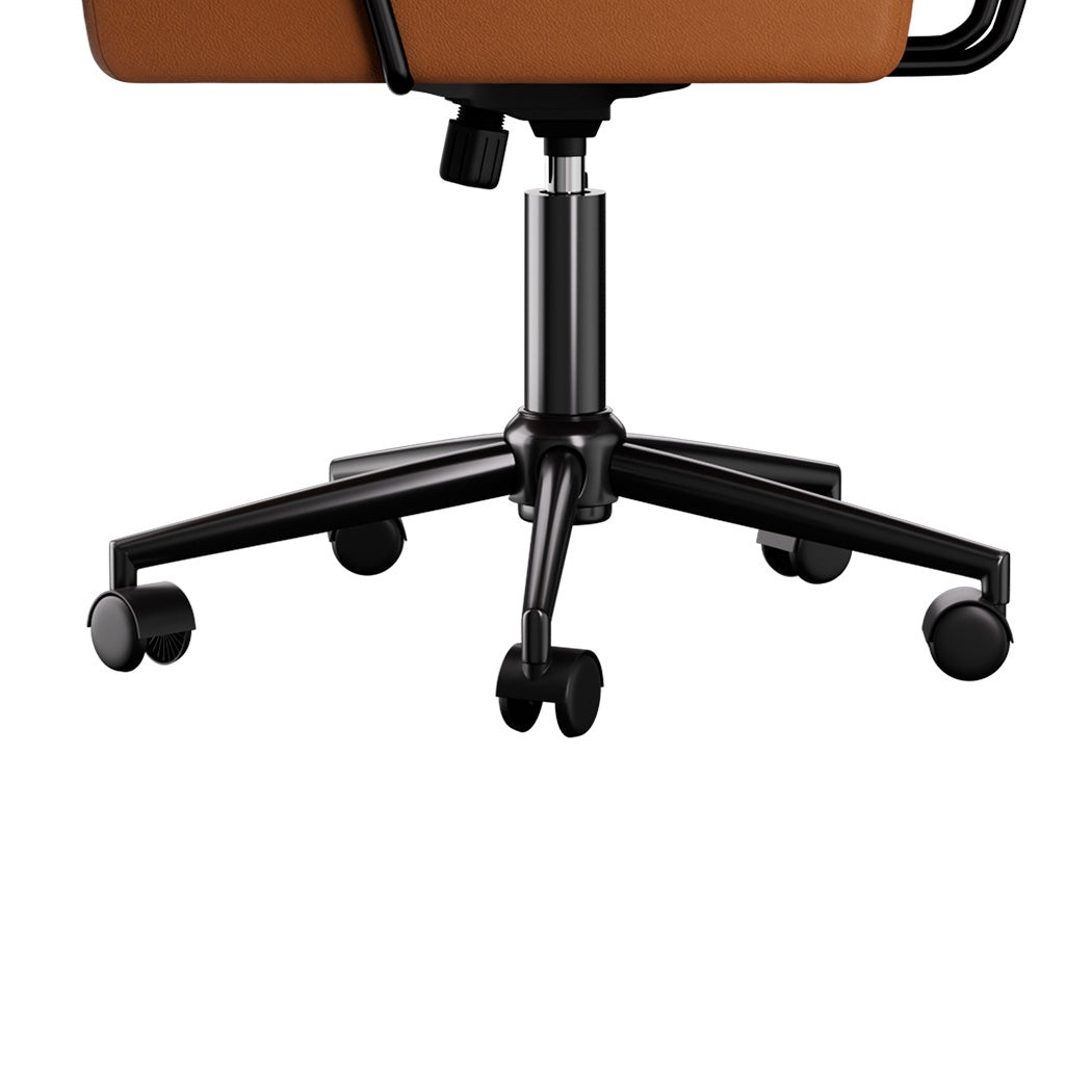 LEVEDE Ergonomic Office Chair Computer PU Brown-1919278357695041540