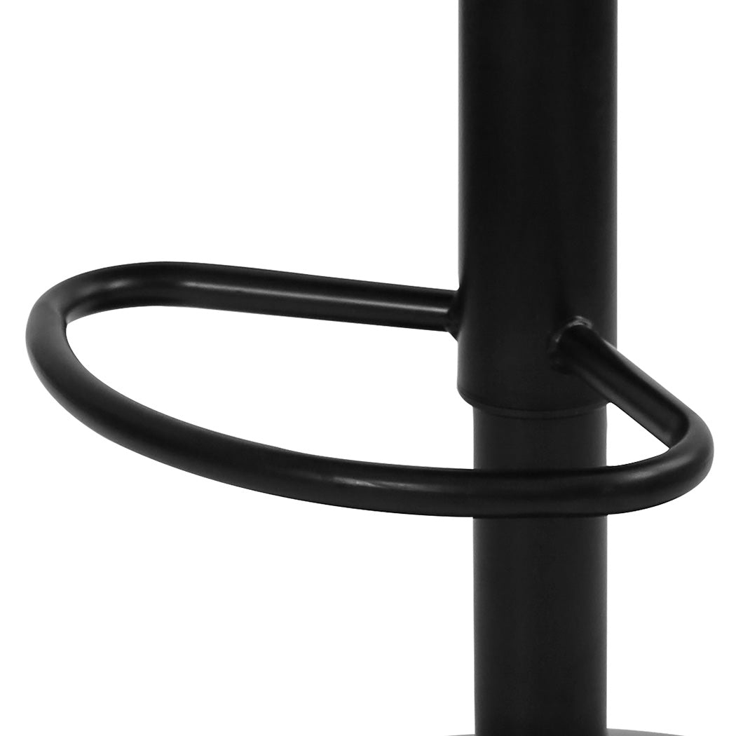 Levede 4x Bar Stool Swivel Gas Lift PU Leather Grey-2065254252326031364