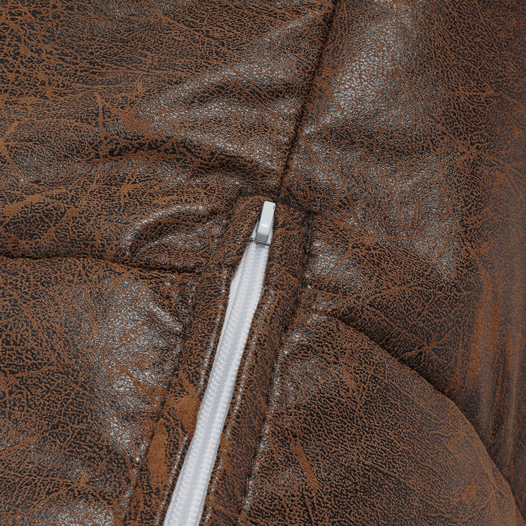 Marlow Bean Bag Chair Cover PU Couch Brown-2029387279700725764