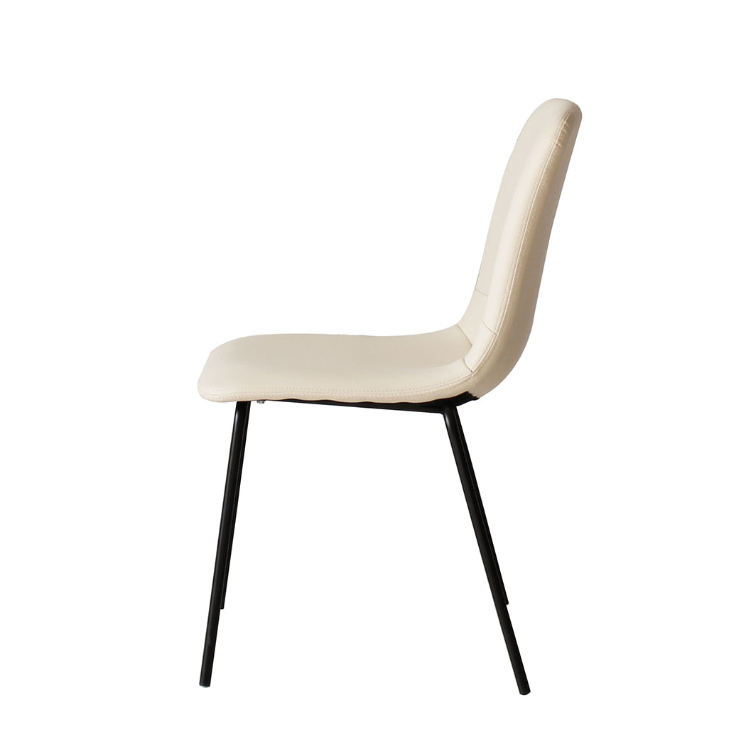 Levede Stackable Dining Chairs Kitchen Beige-2065254614399324165